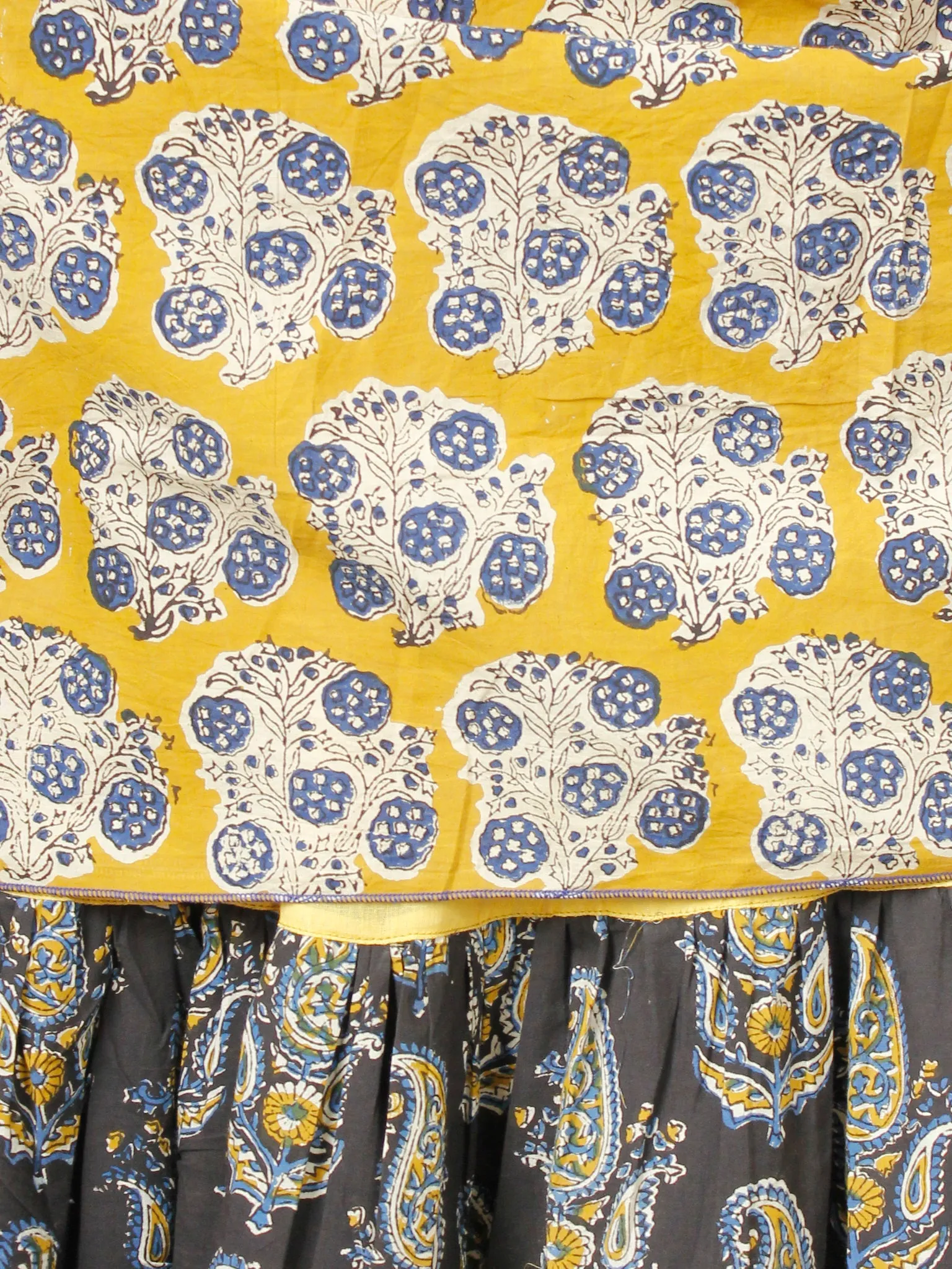 YELLOW IMPRINTS - Hand Block Printed Cotton Long Dress  - D142F1815