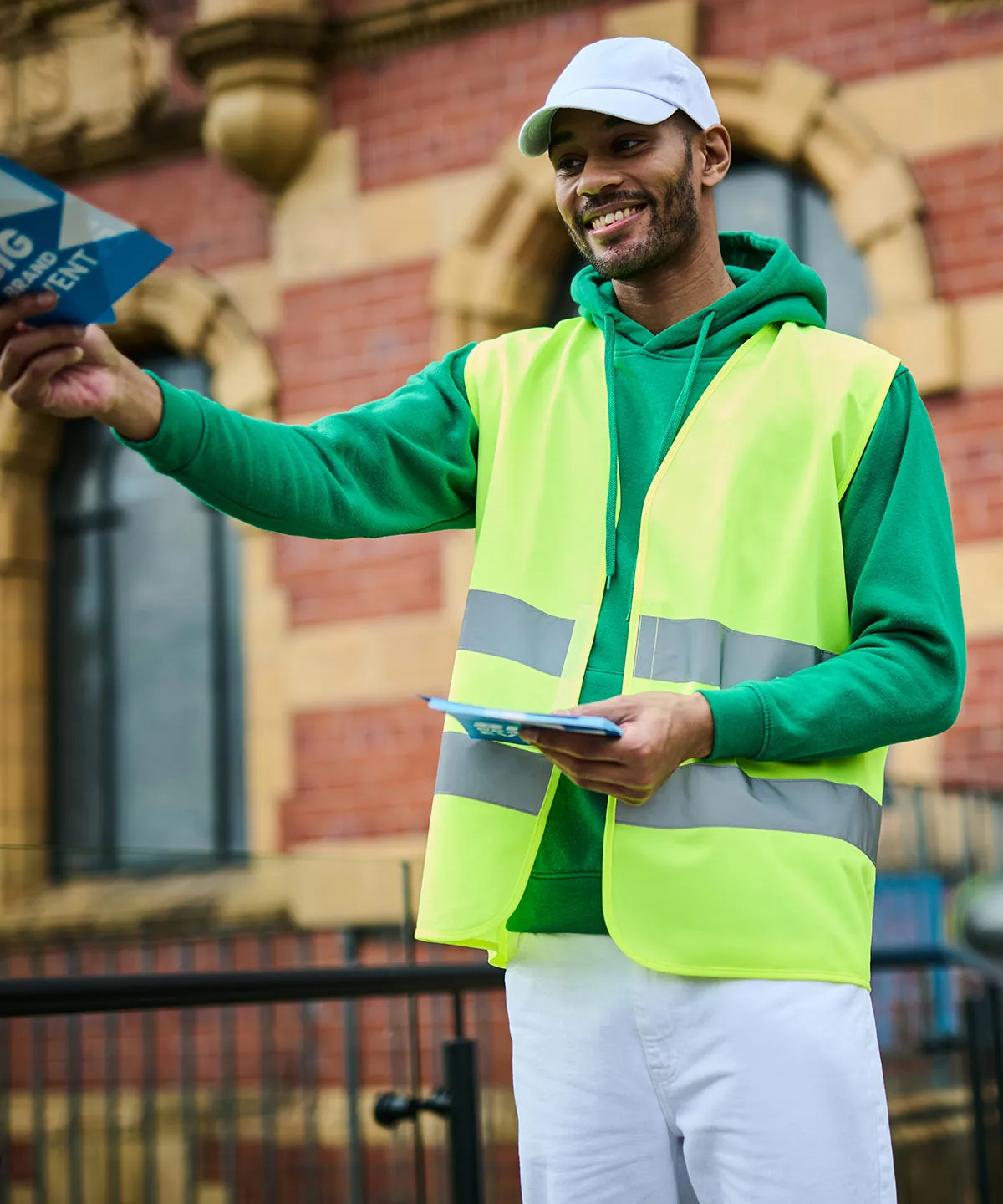 Yellow - Pro hi-vis two-band easy print vest