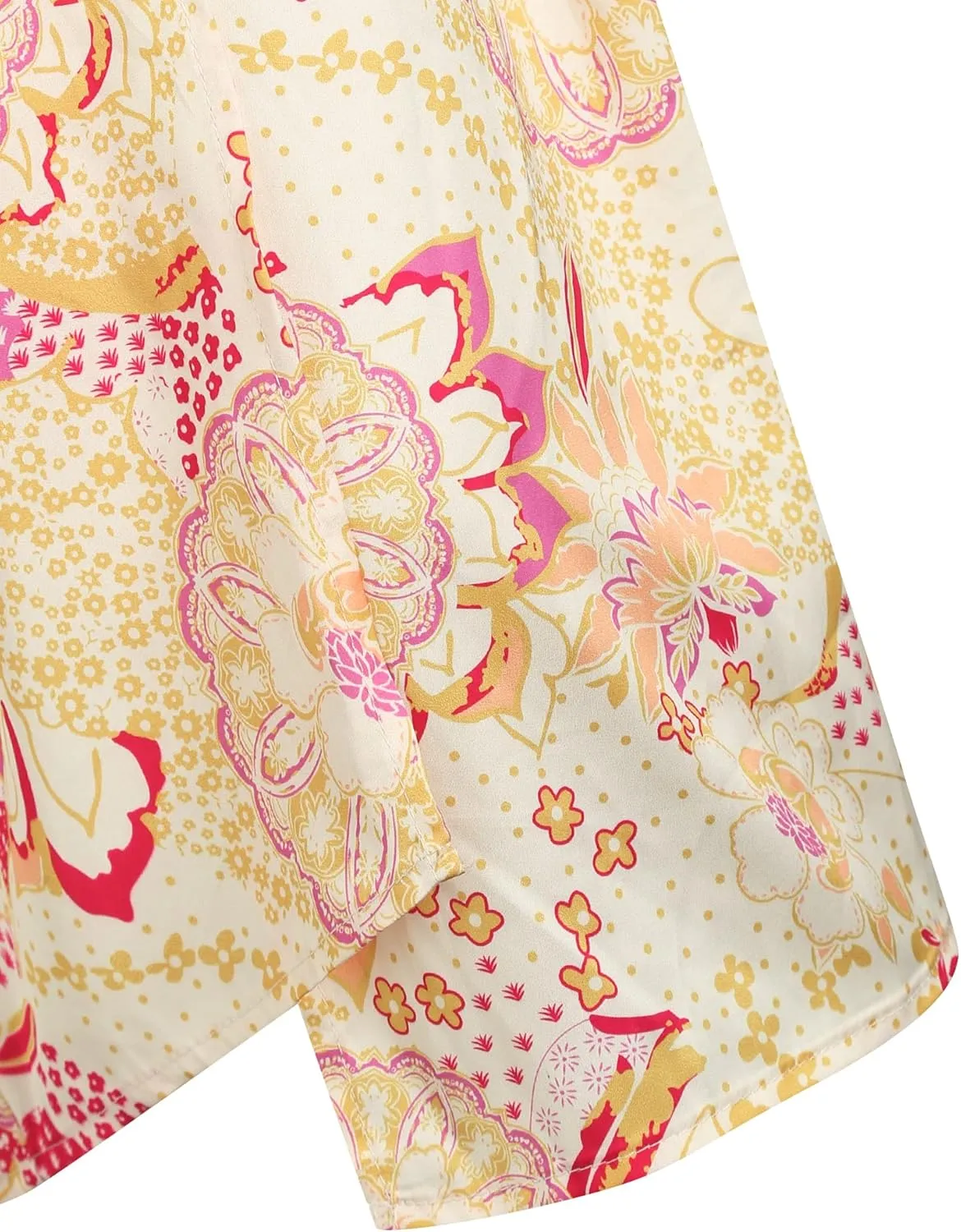 ZAFUL Women's Boho Skirt Asymmetrical Skirts Tied Floral Paisley Printed High Waist Ruched Skirts for Women